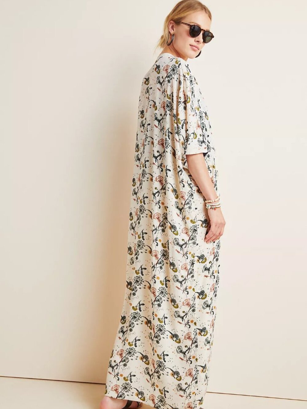 Anthropologie Bel Kazan Sadie Duster Kimono Floral Open Front